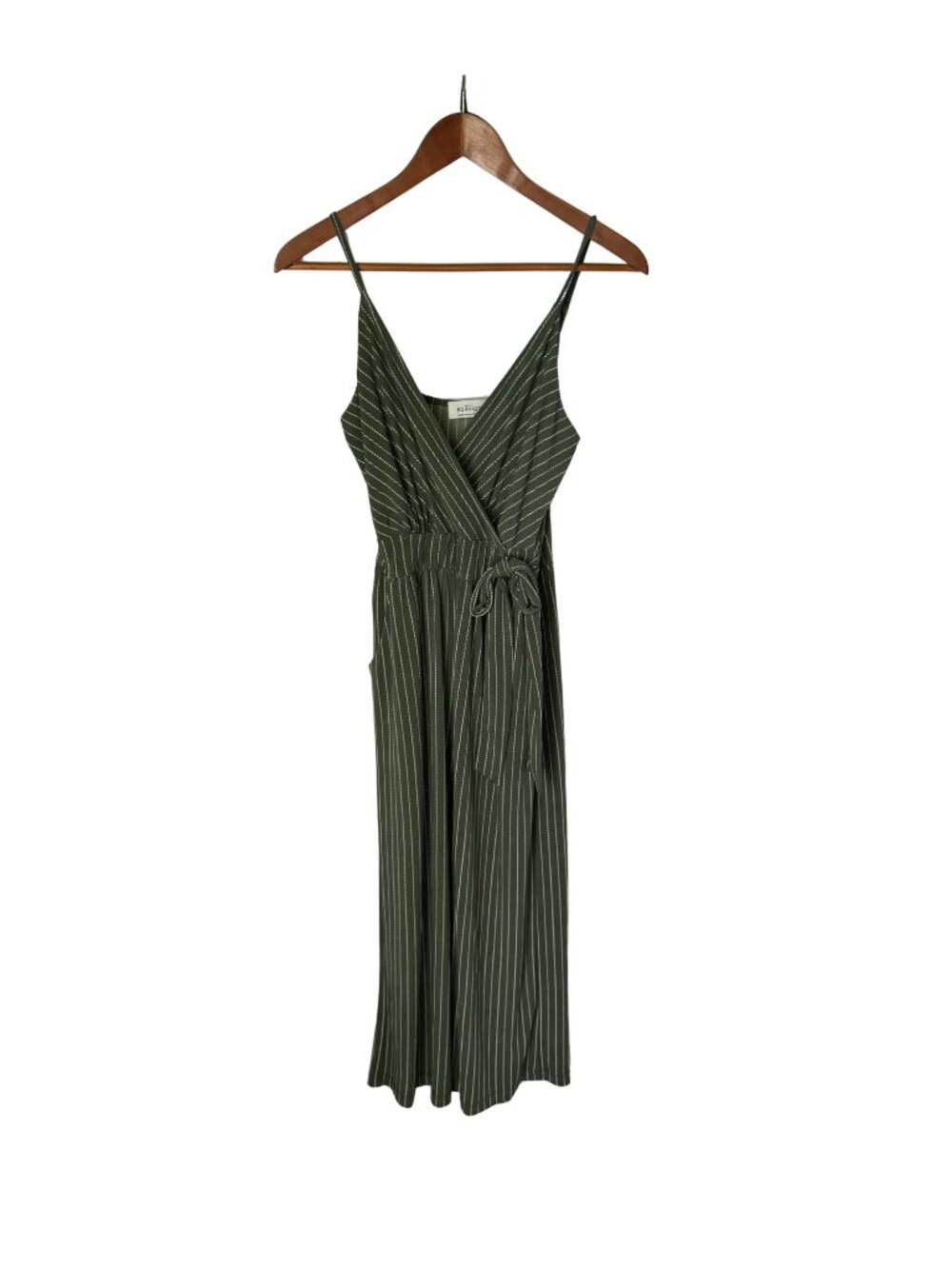 Kaileigh Olive Rica Knit Crop Jumpsuit - Size S